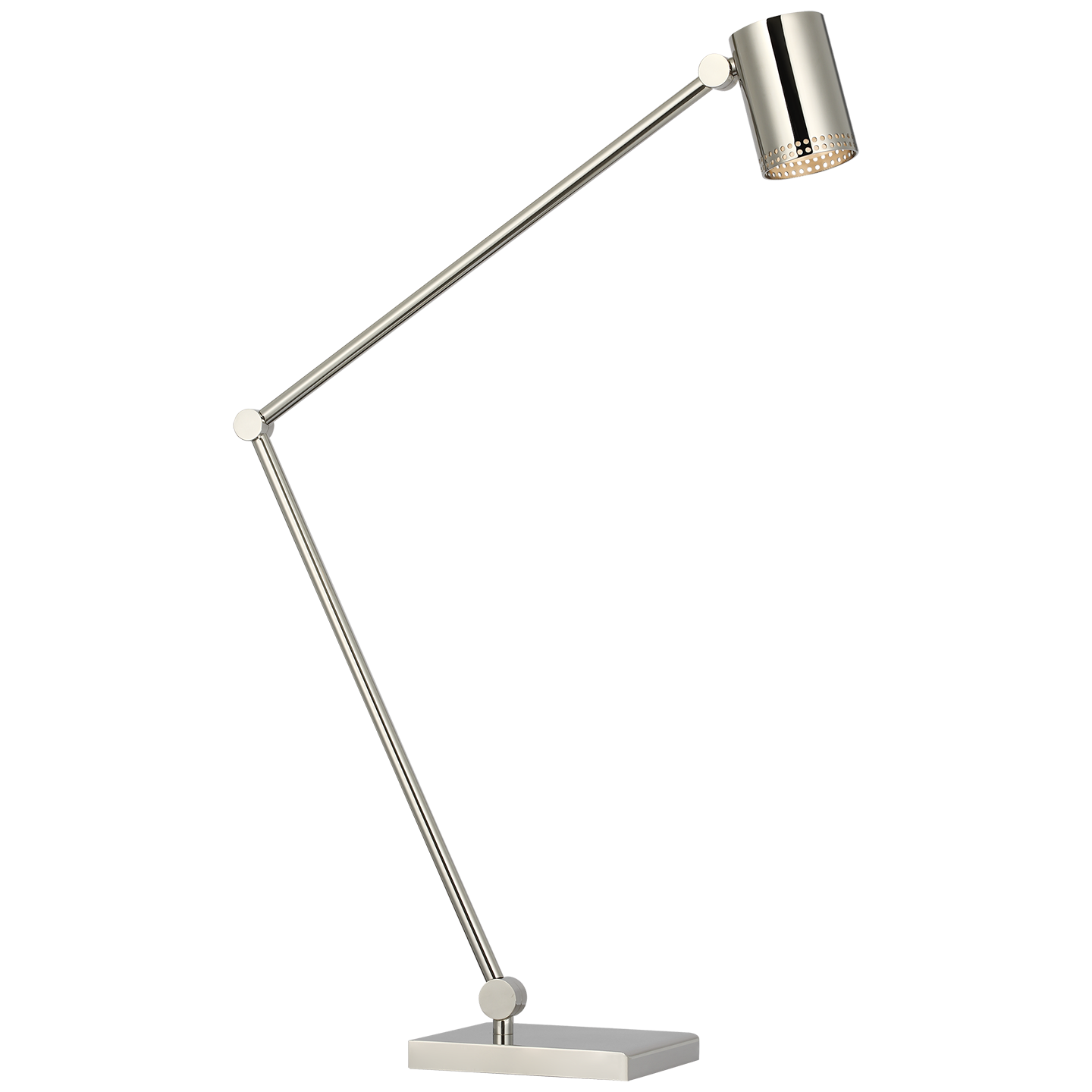 Precision Articulating Table Lamp | Polished Nickel | White Glass