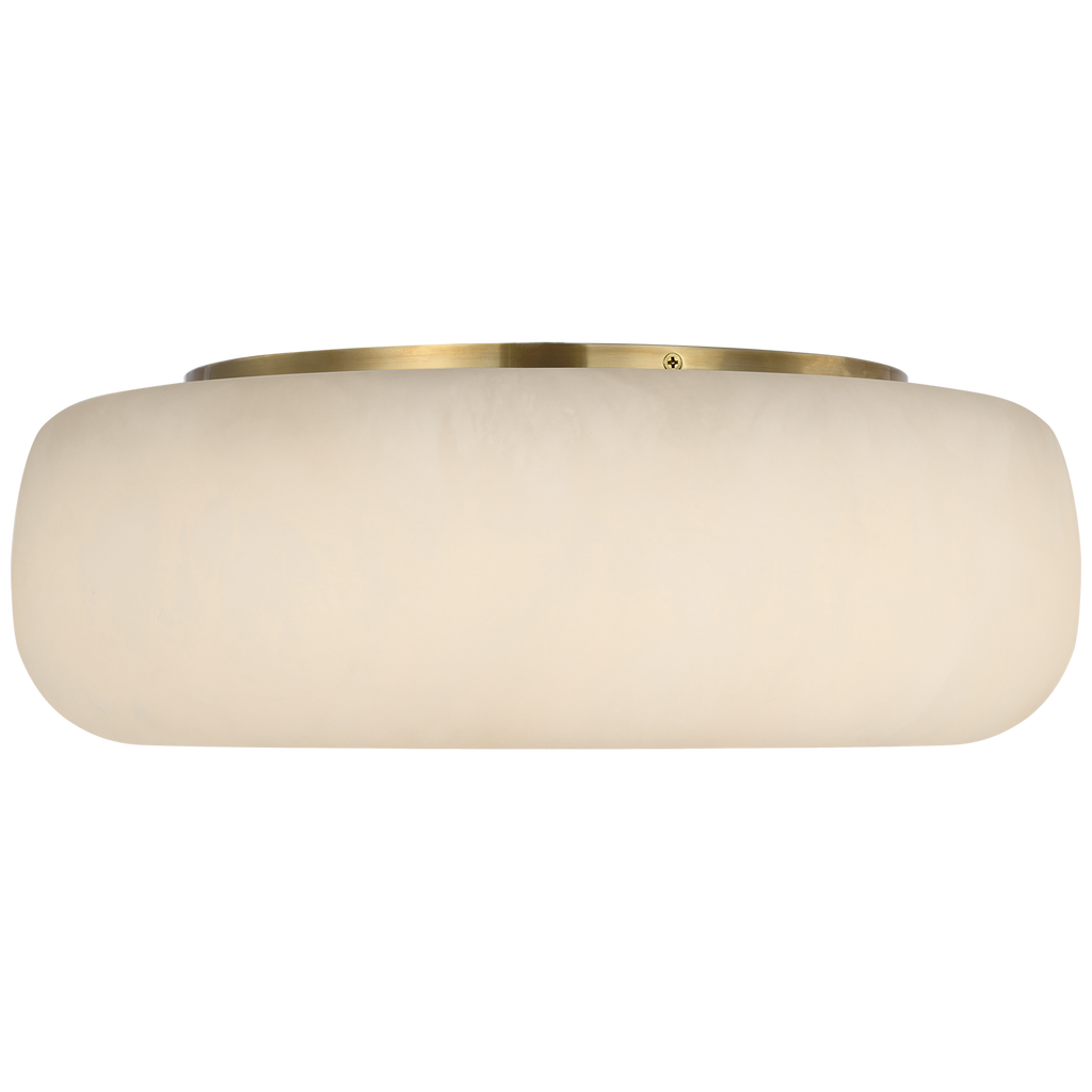 Formosa 17" Flush Mount | Alabaster and Antique-Burnished Brass