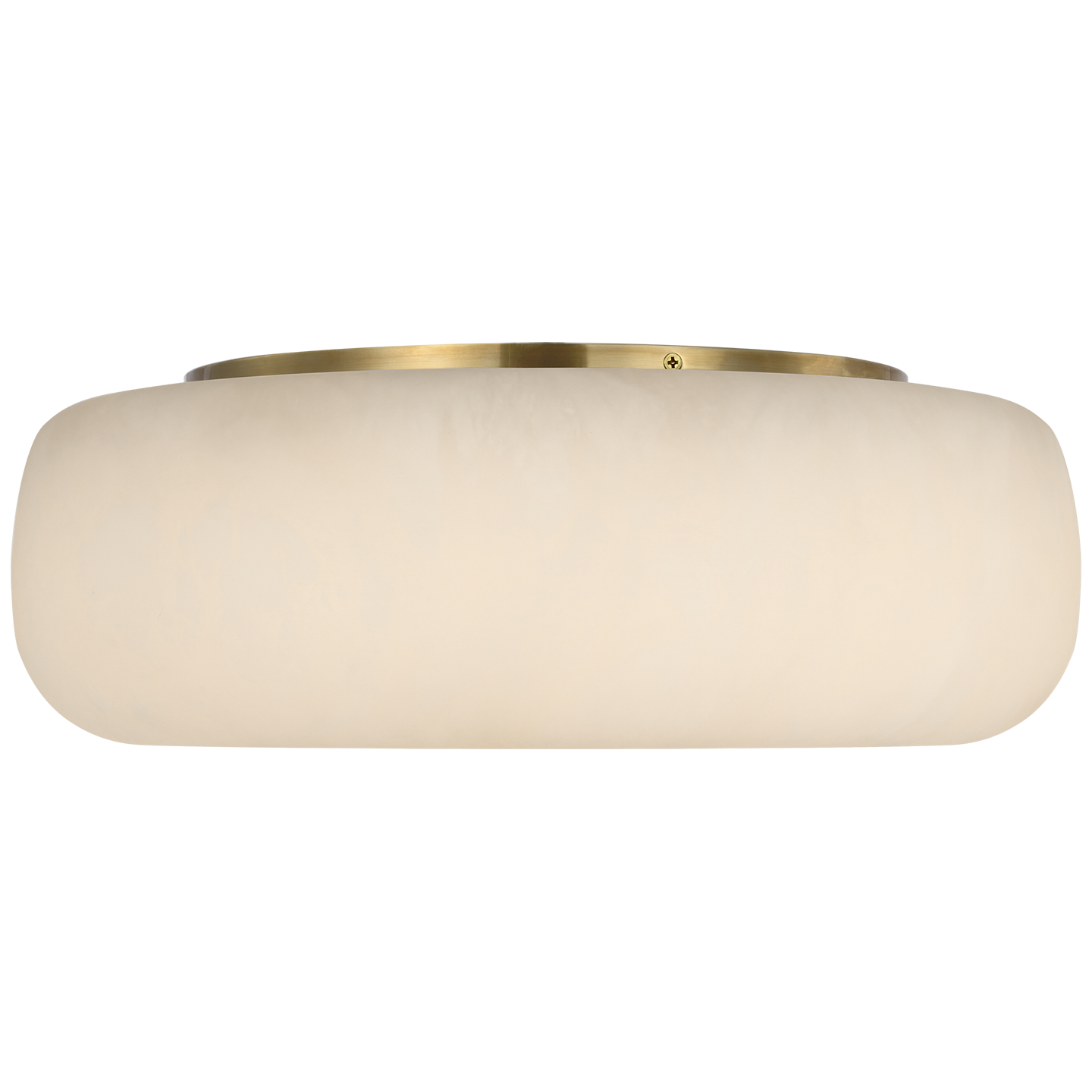 Formosa 17" Flush Mount | Alabaster and Antique-Burnished Brass