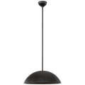 Utopia 18" Sculpted Pendant | Aged Iron | White Glass