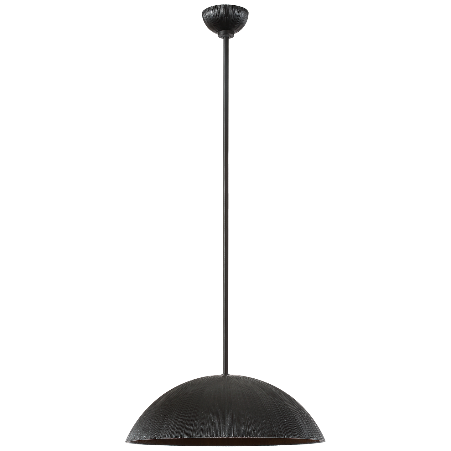 Utopia 18" Sculpted Pendant | Aged Iron | White Glass