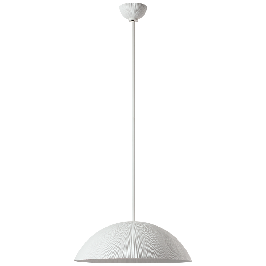 Utopia 18" Sculpted Pendant | Plaster White | White Glass