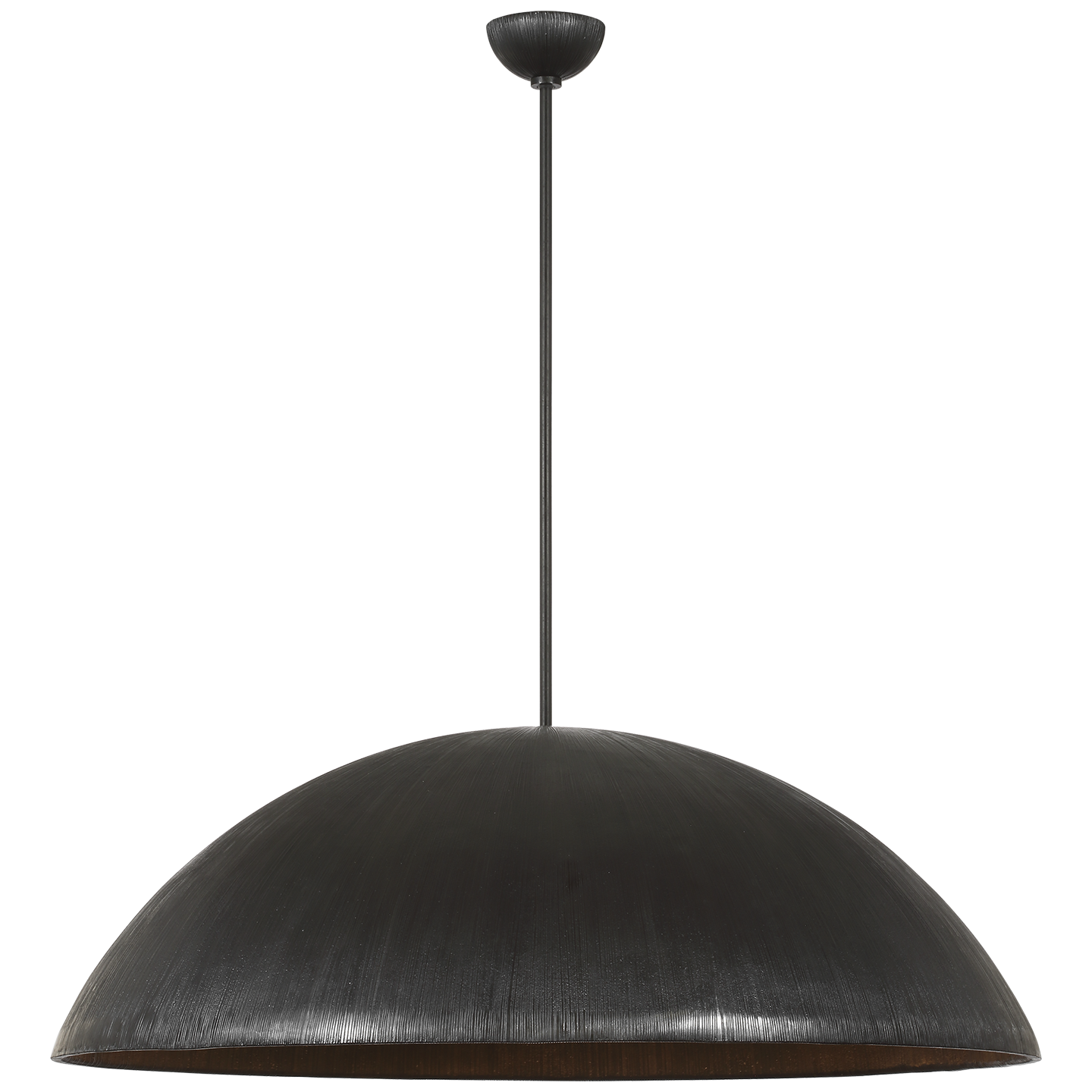 Utopia 48" Sculpted Pendant | Aged Iron | White Glass