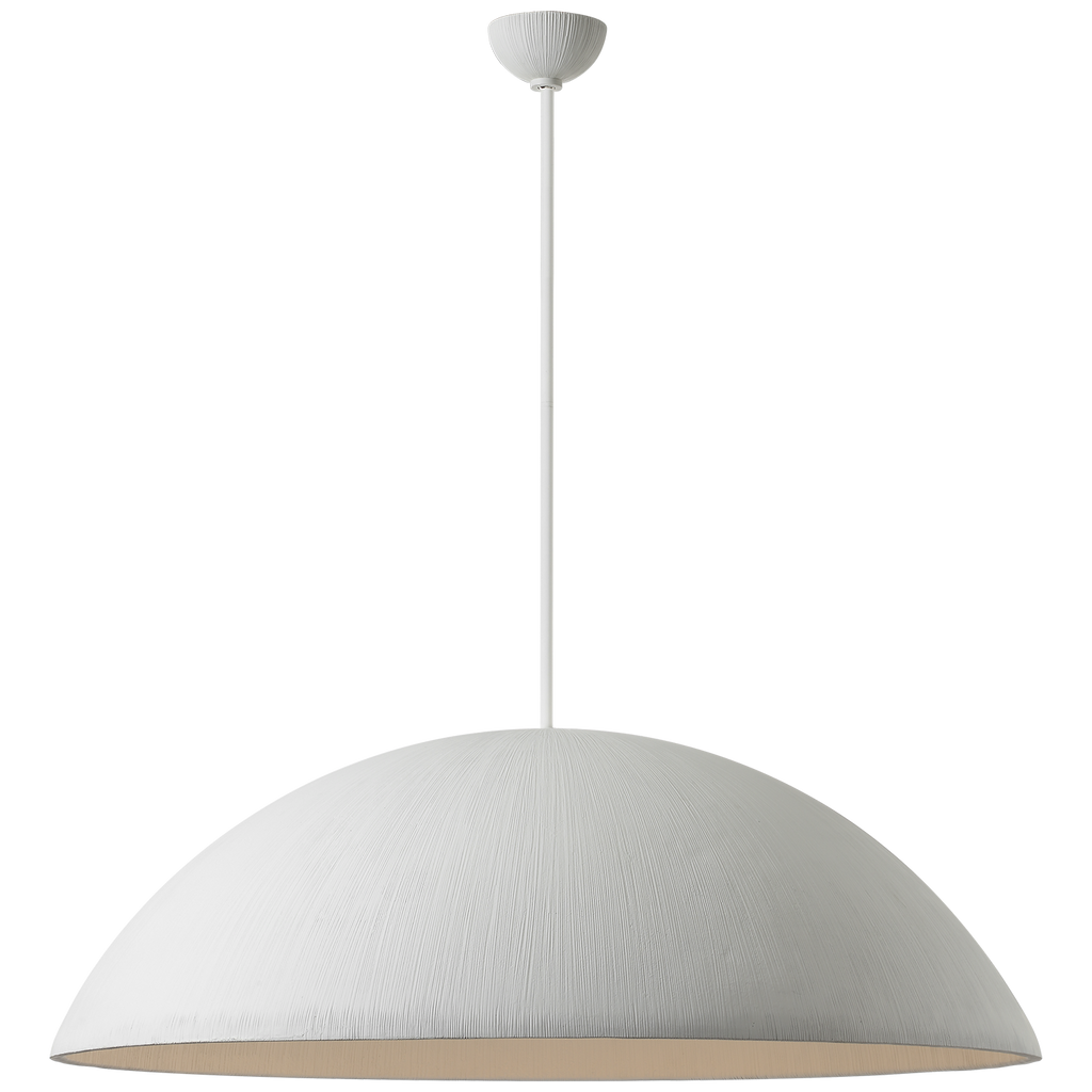 Utopia 48" Sculpted Pendant | Plaster White | White Glass