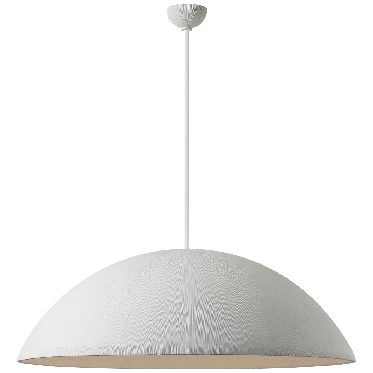 Utopia 48" Sculpted Pendant | Plaster White | White Glass