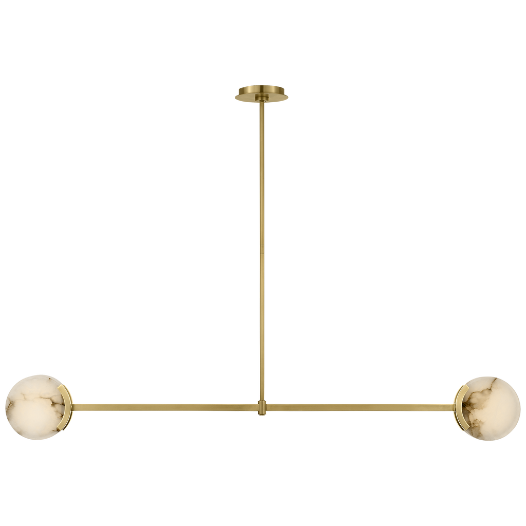Melange 54" Linear Pendant | Antique-Burnished Brass | Alabaster