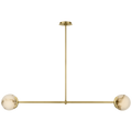 Melange 54" Linear Pendant | Antique-Burnished Brass | Alabaster