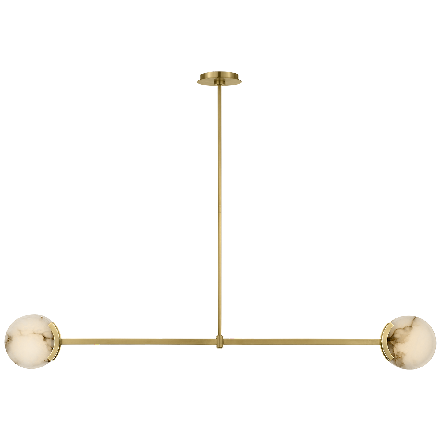 Melange 54" Linear Pendant | Antique-Burnished Brass | Alabaster