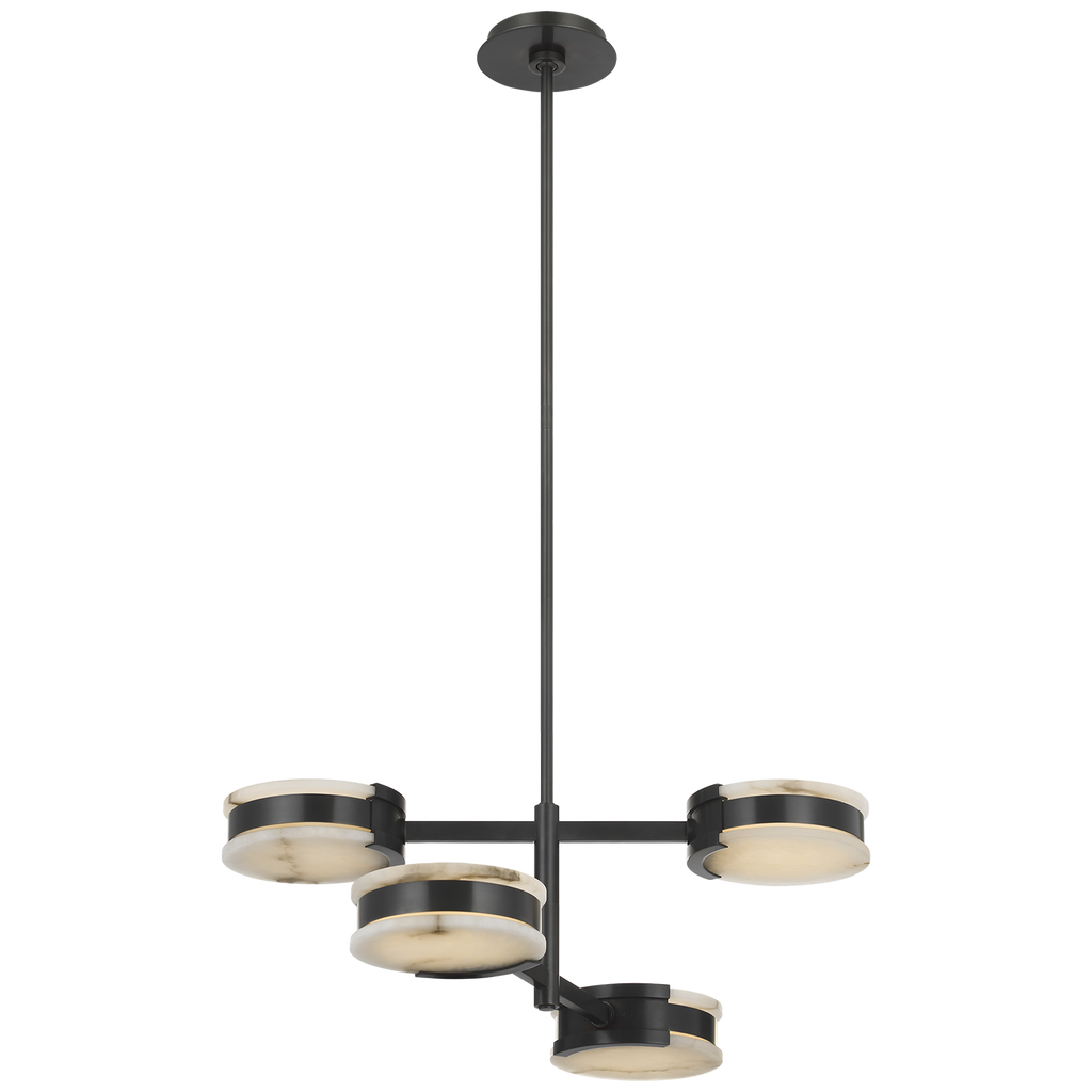 Melange 25" Multi-Positional Semi-Flush Chandelier | Bronze | Alabaster