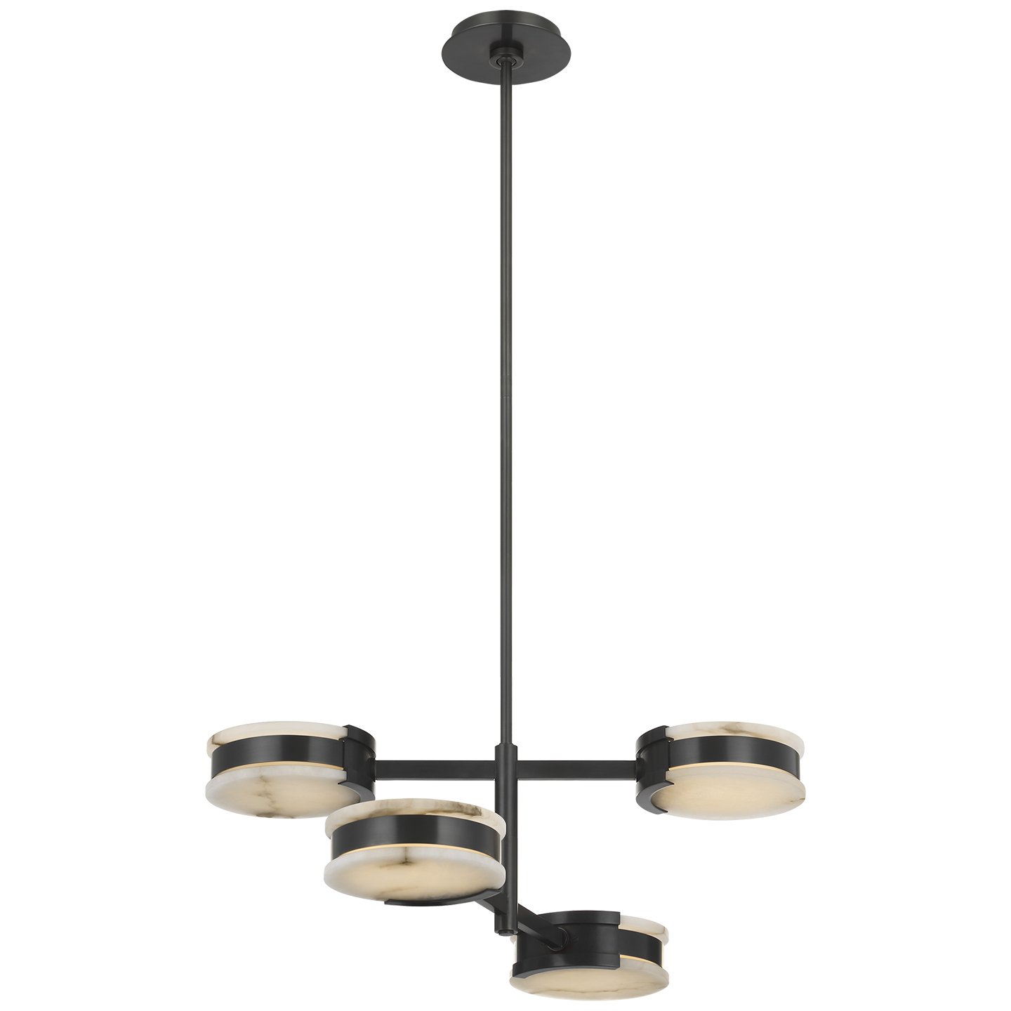 Melange 25" Multi-Positional Semi-Flush Chandelier | Bronze | Alabaster