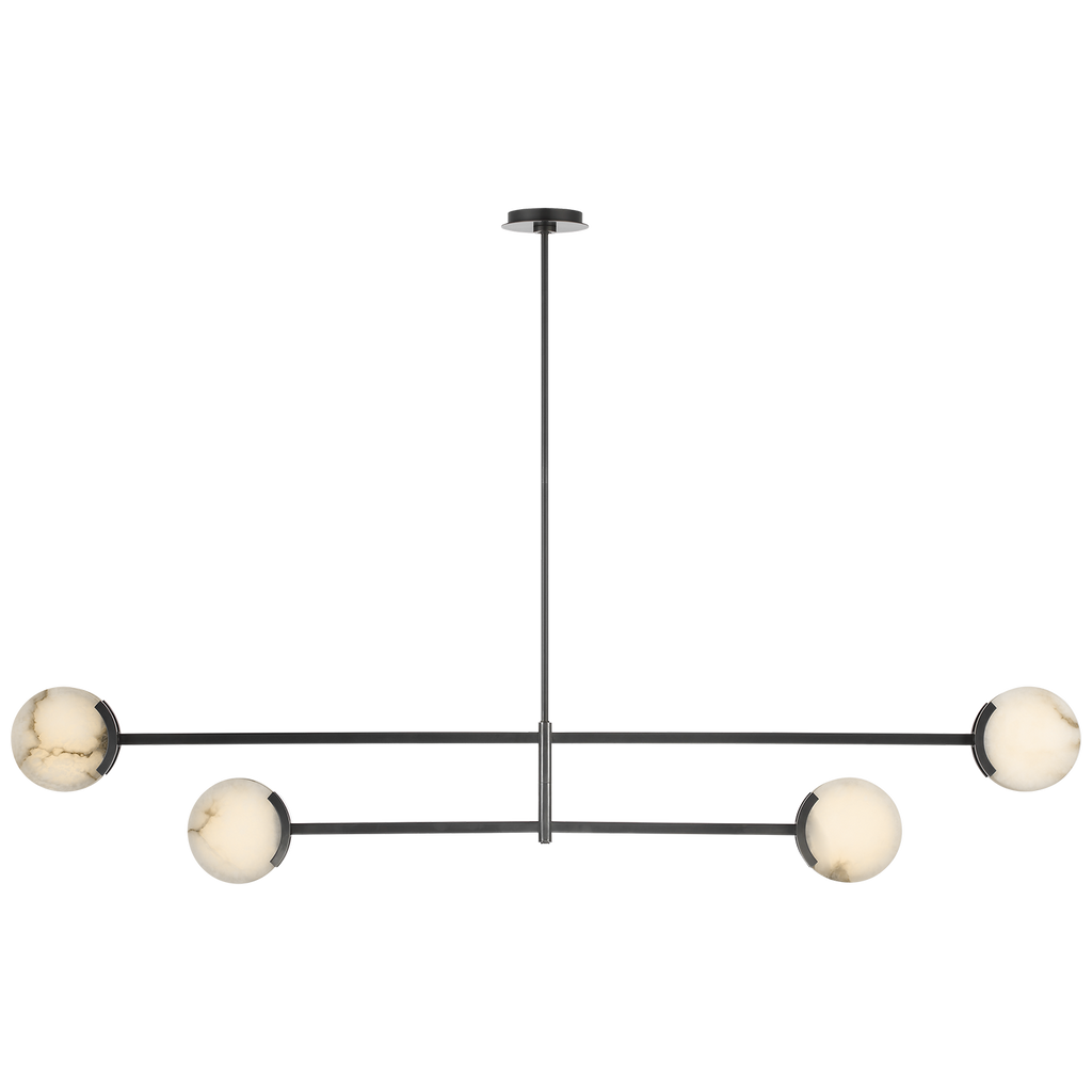 Melange 72" Multi-Positional Chandelier | Bronze | Alabaster