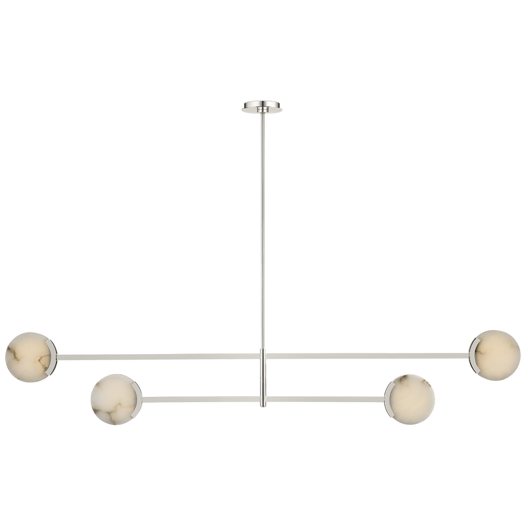 Melange 72" Multi-Positional Chandelier | Polished Nickel | Alabaster