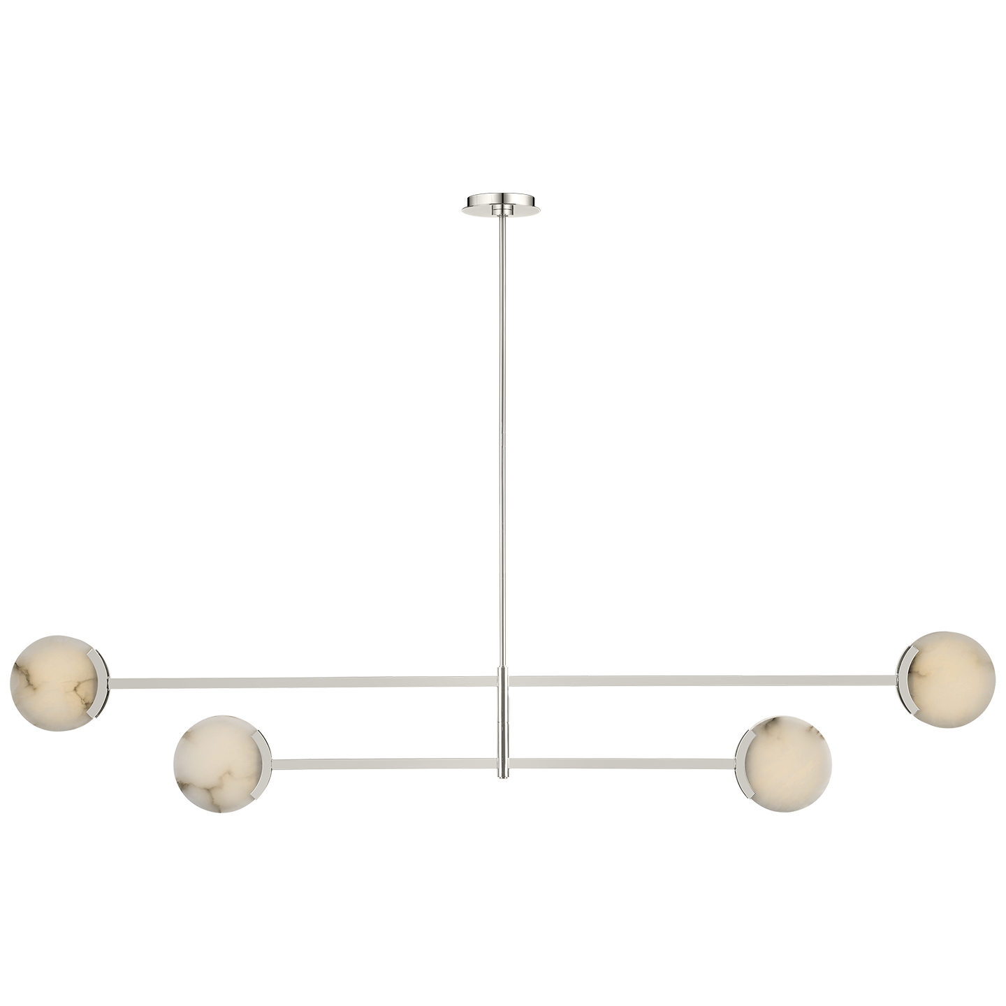 Melange 72" Multi-Positional Chandelier | Polished Nickel | Alabaster