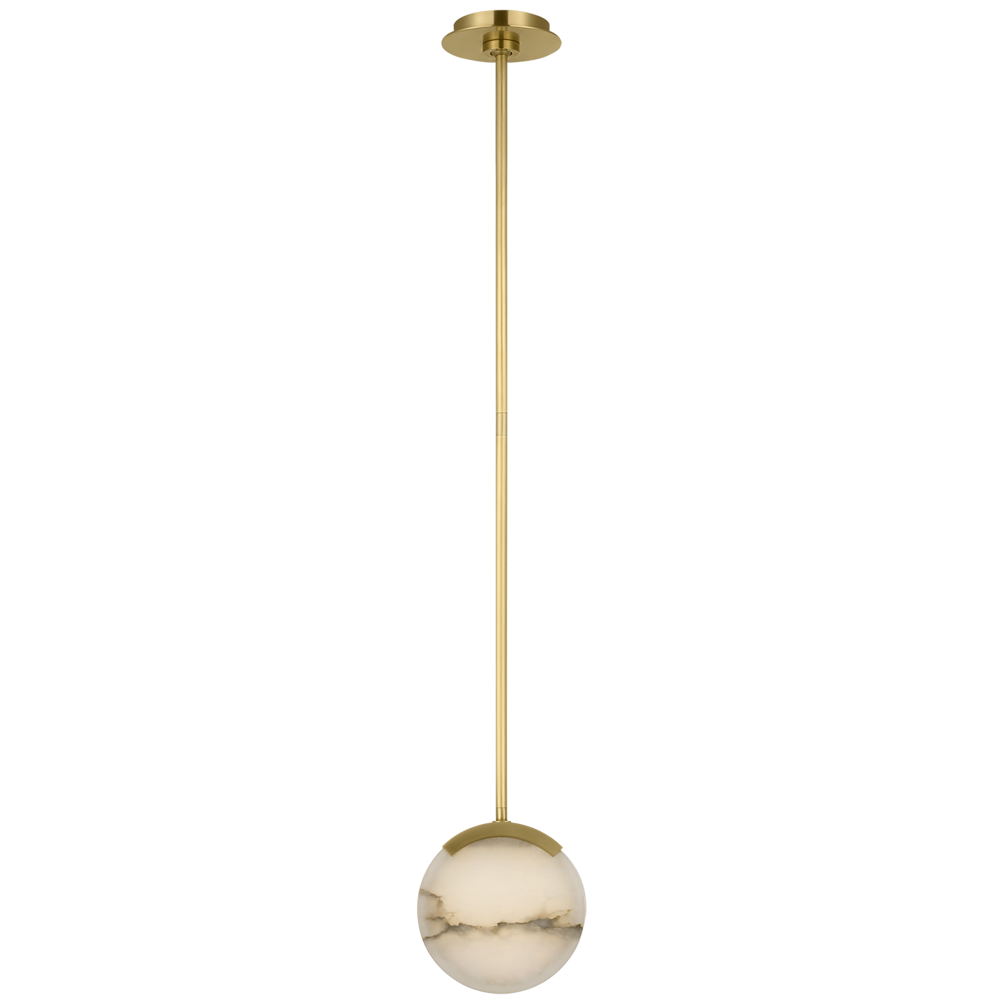 Melange 7" Pendant | Antique-Burnished Brass | Alabaster