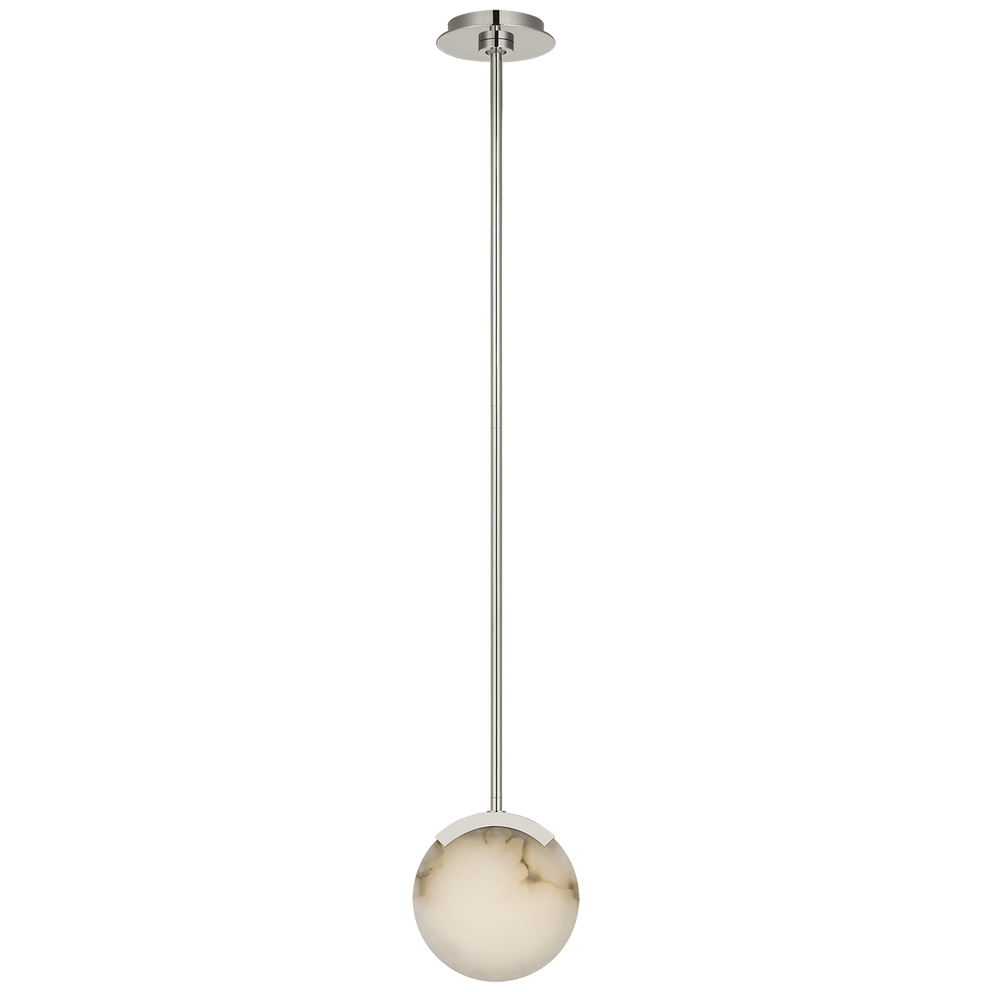 Melange 7" Pendant | Polished Nickel | Alabaster