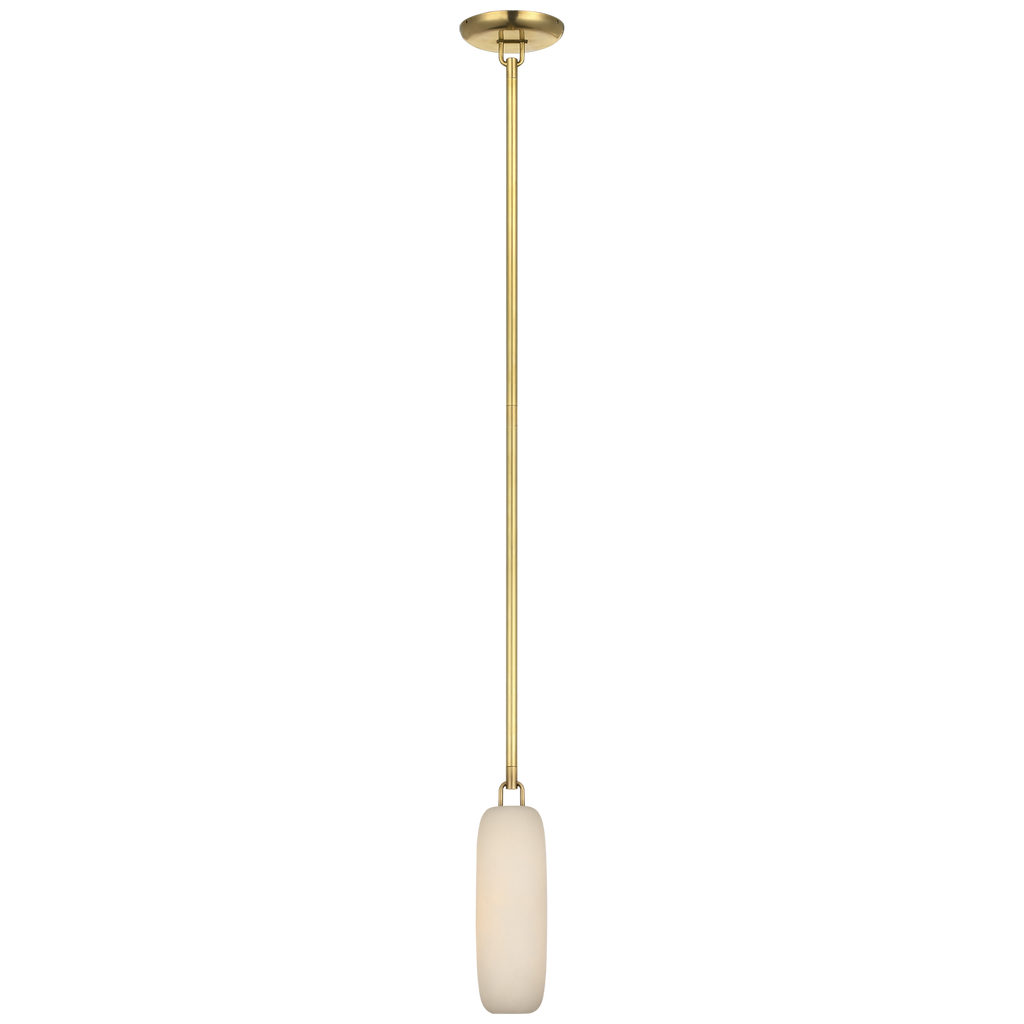 Formosa 11" Single Pendant | Antique-Burnished Brass | Alabaster