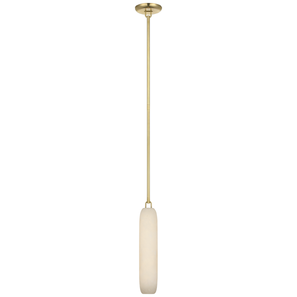 Formosa 17" Single Pendant | Antique-Burnished Brass | Alabaster