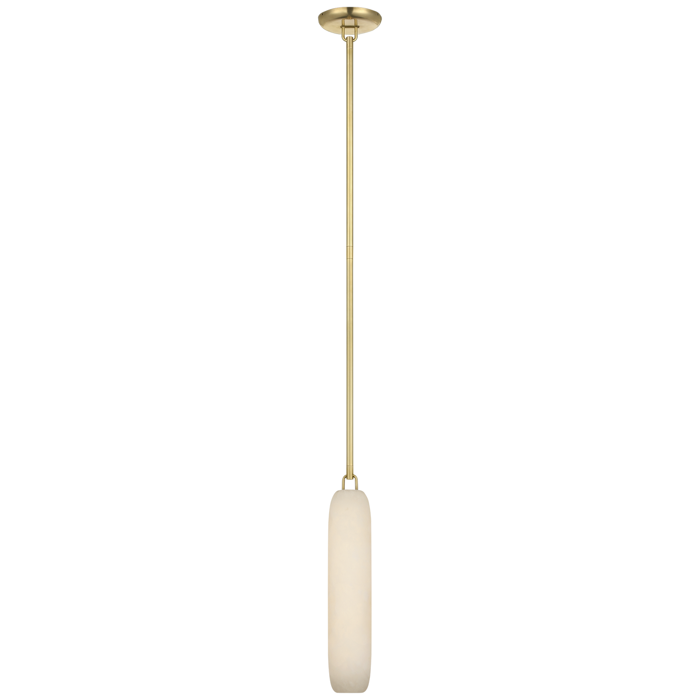 Formosa 17" Single Pendant | Antique-Burnished Brass | Alabaster