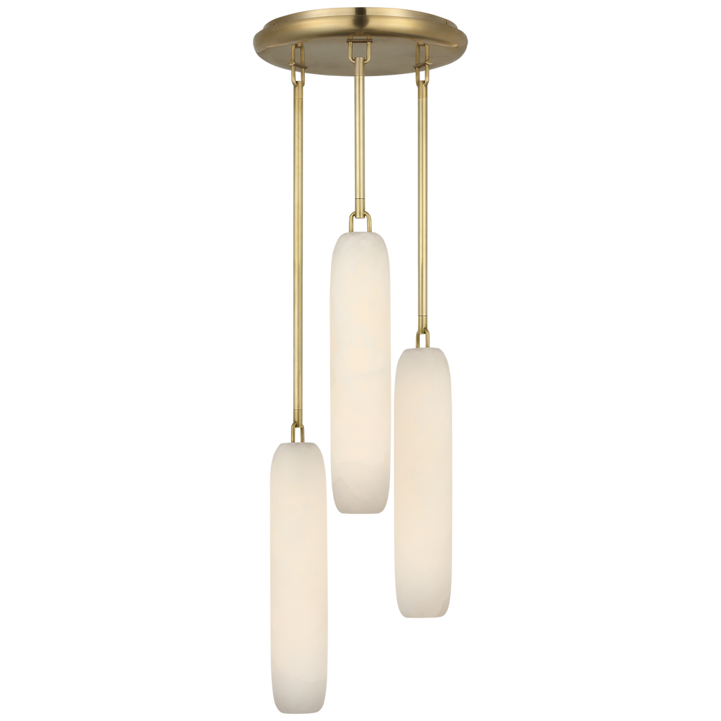 Formosa 3-Light Pendant | Antique-Burnished Brass | Alabaster
