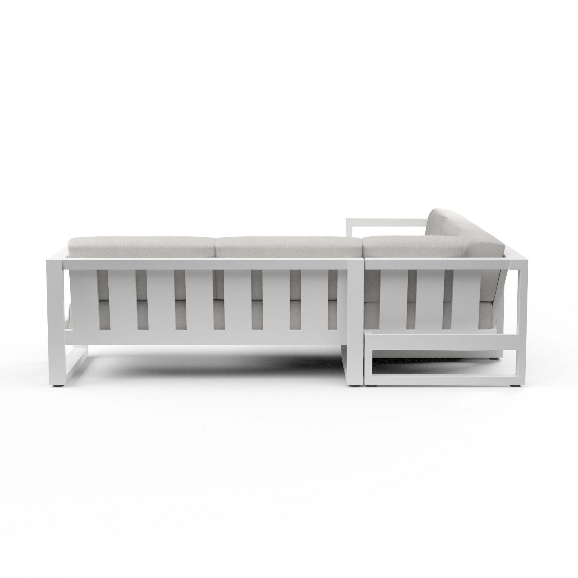 Newport Sectional in Cast Silver, No Welt