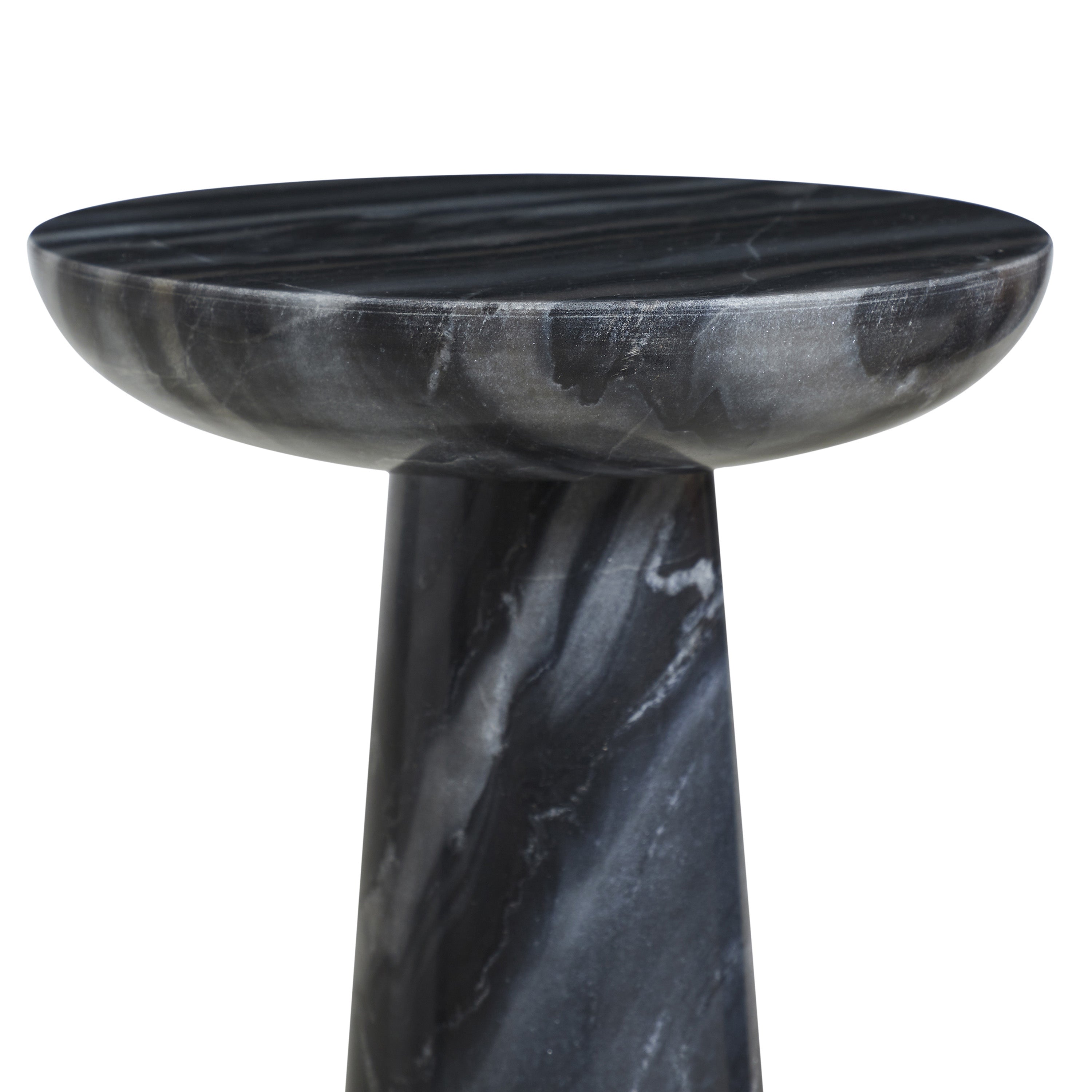 Mercura Side Table | Black Marble | Short