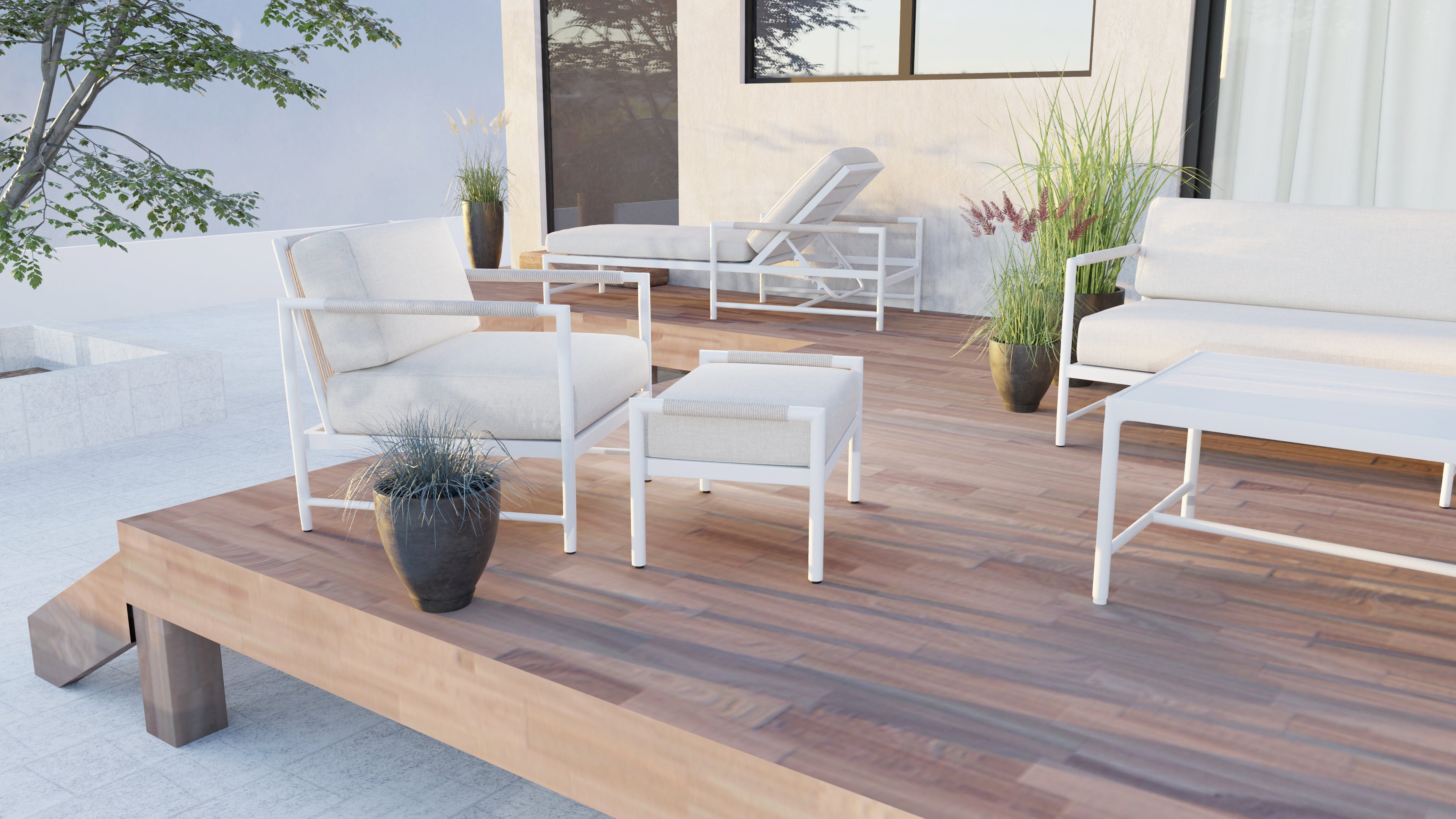 Sabbia Chaise in Echo Ash, No Welt