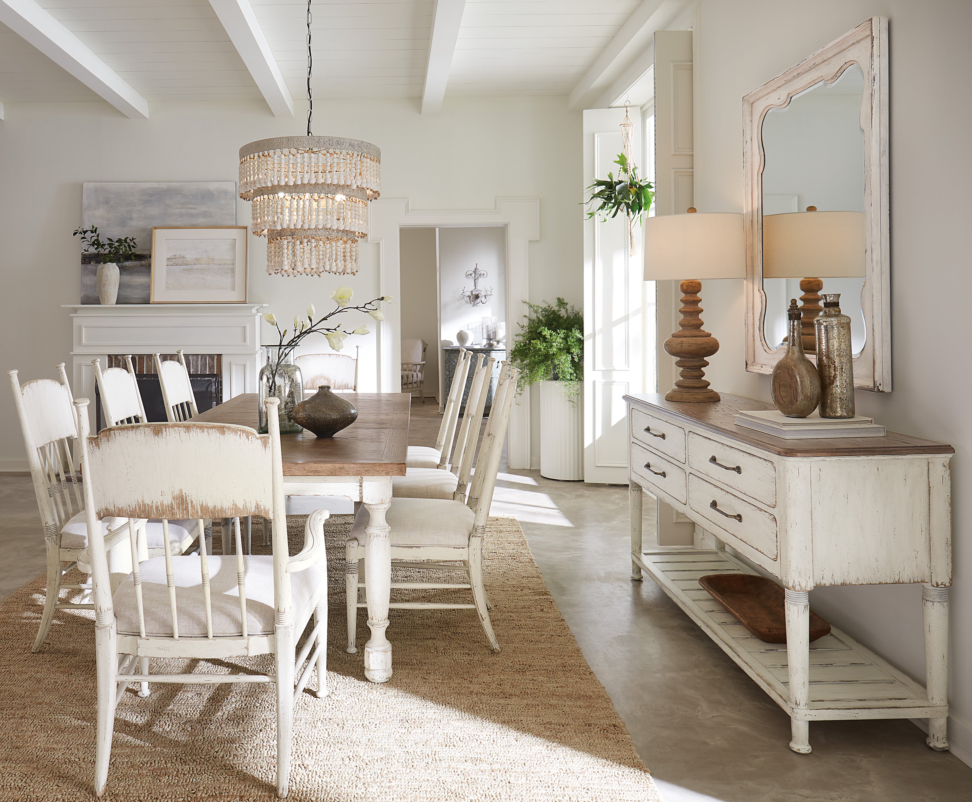 Americana Upholstered Seat Arm Chair | Rich Oak Character Beneath
