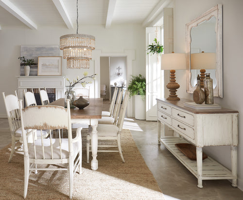 Americana Upholstered Seat Arm Chair | Rich Oak Character Beneath