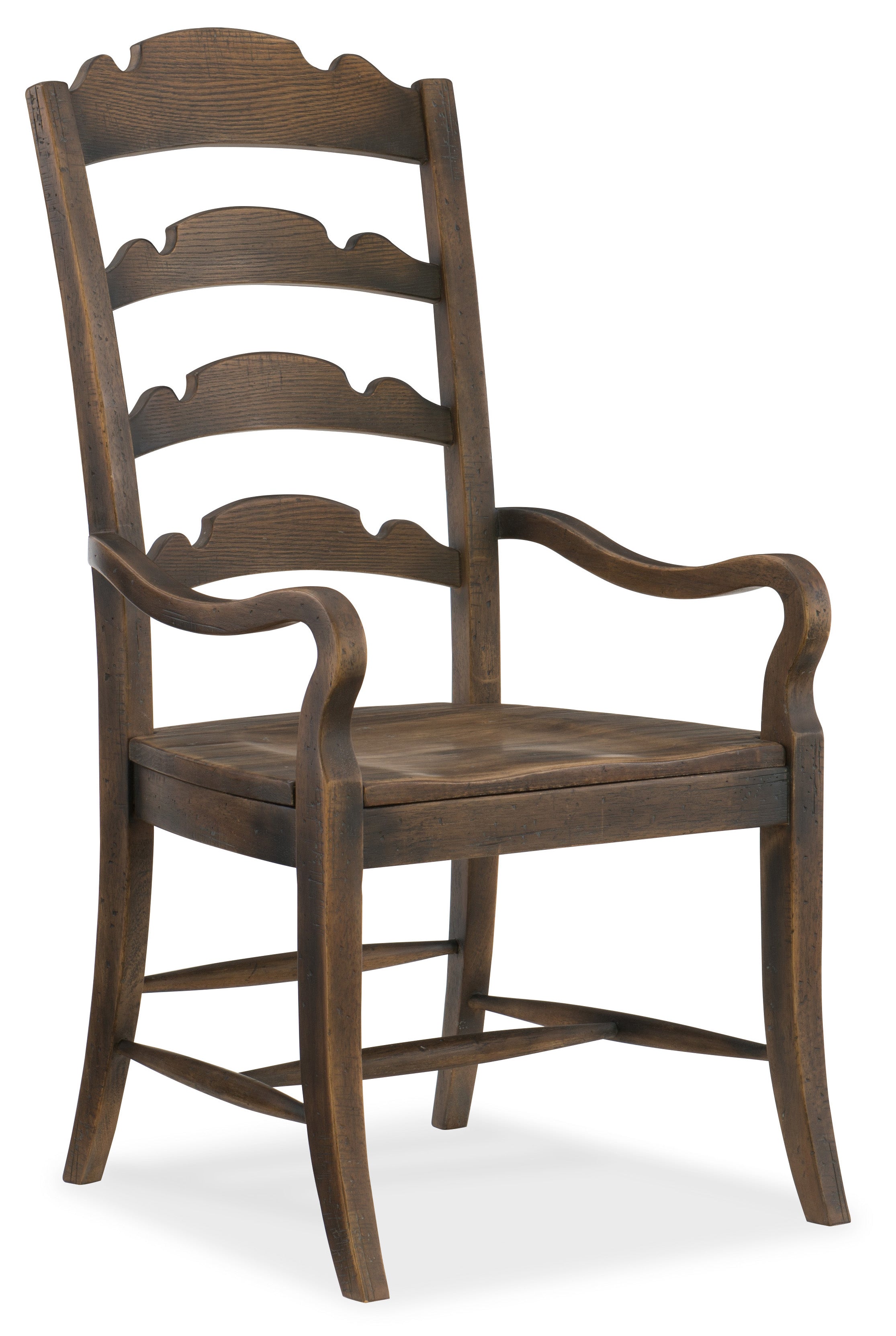 Hill Country Twin Sisters Ladderback Arm Chair | Timeworn Saddle Brown