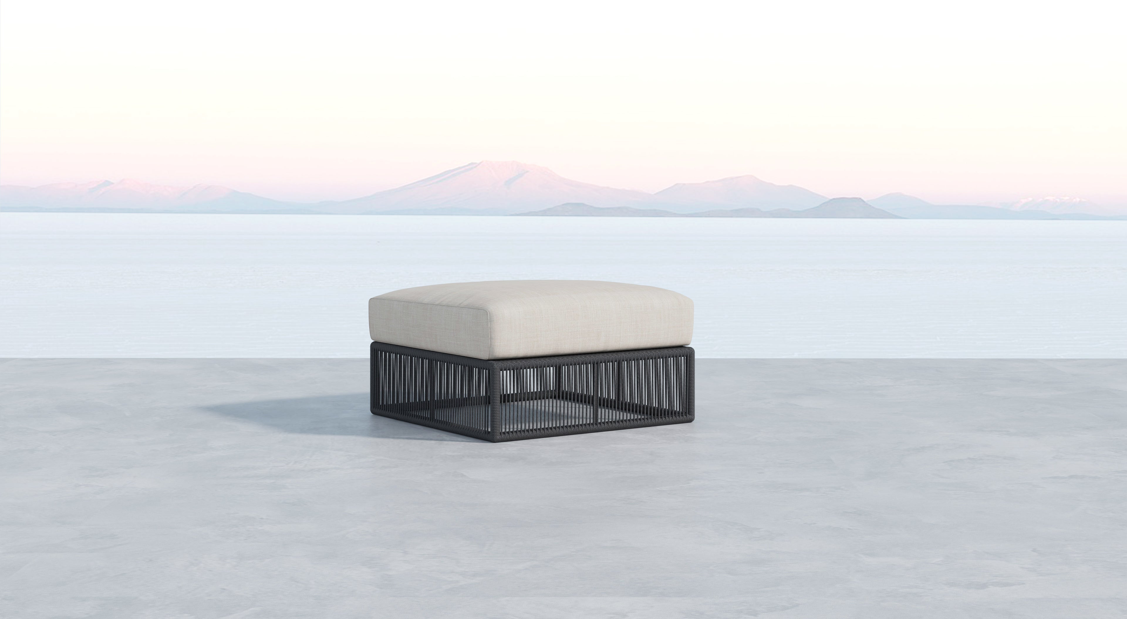 Milano Ottoman in Echo Ash w/ Self Welt