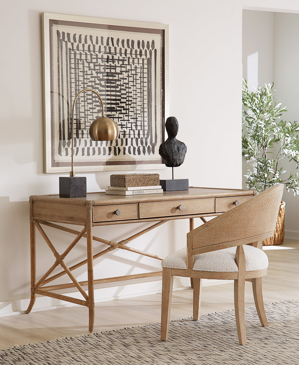 Retreat Pole Rattan Writing Desk | Dune