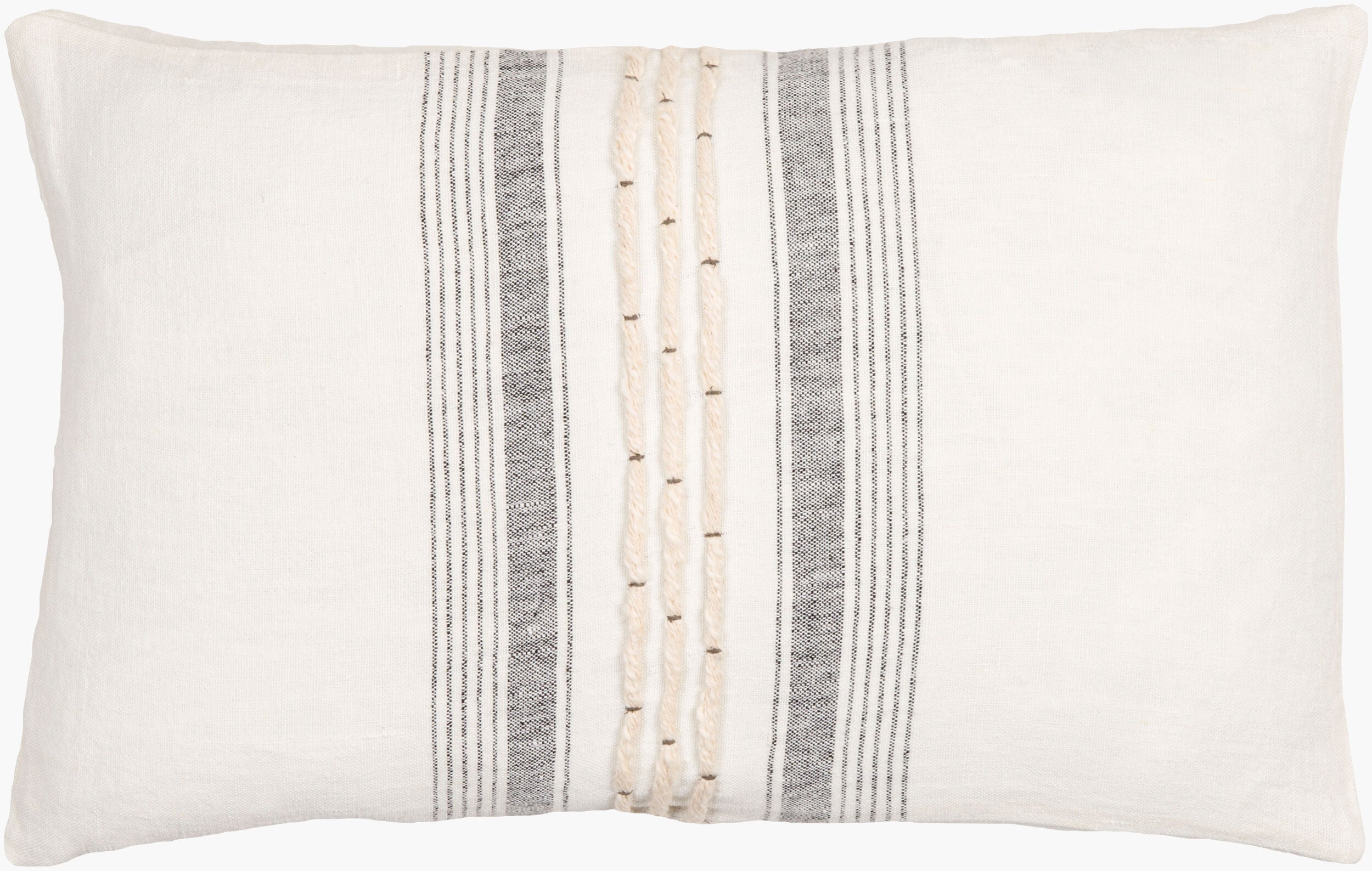 Linen Stripe Embellished Accent Pillow | LSP001