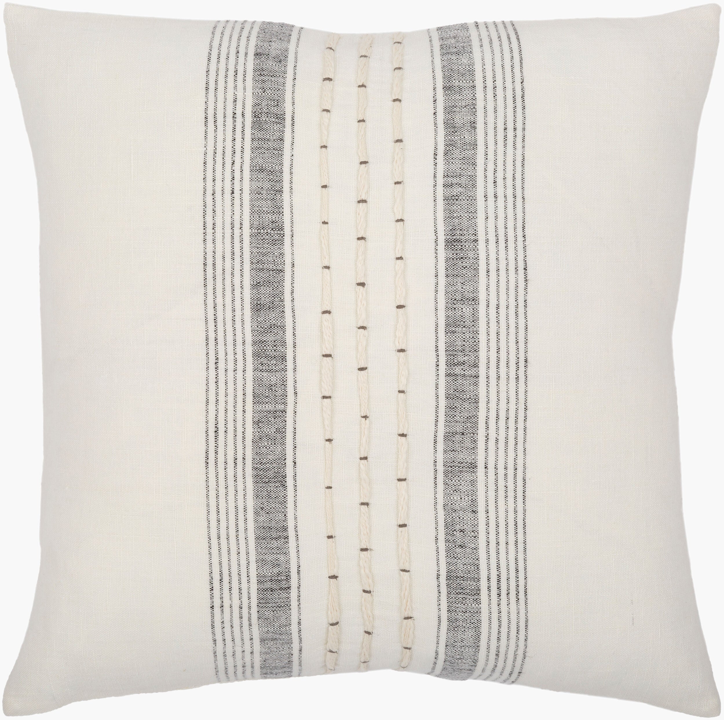 Linen Stripe Embellished Accent Pillow | LSP001