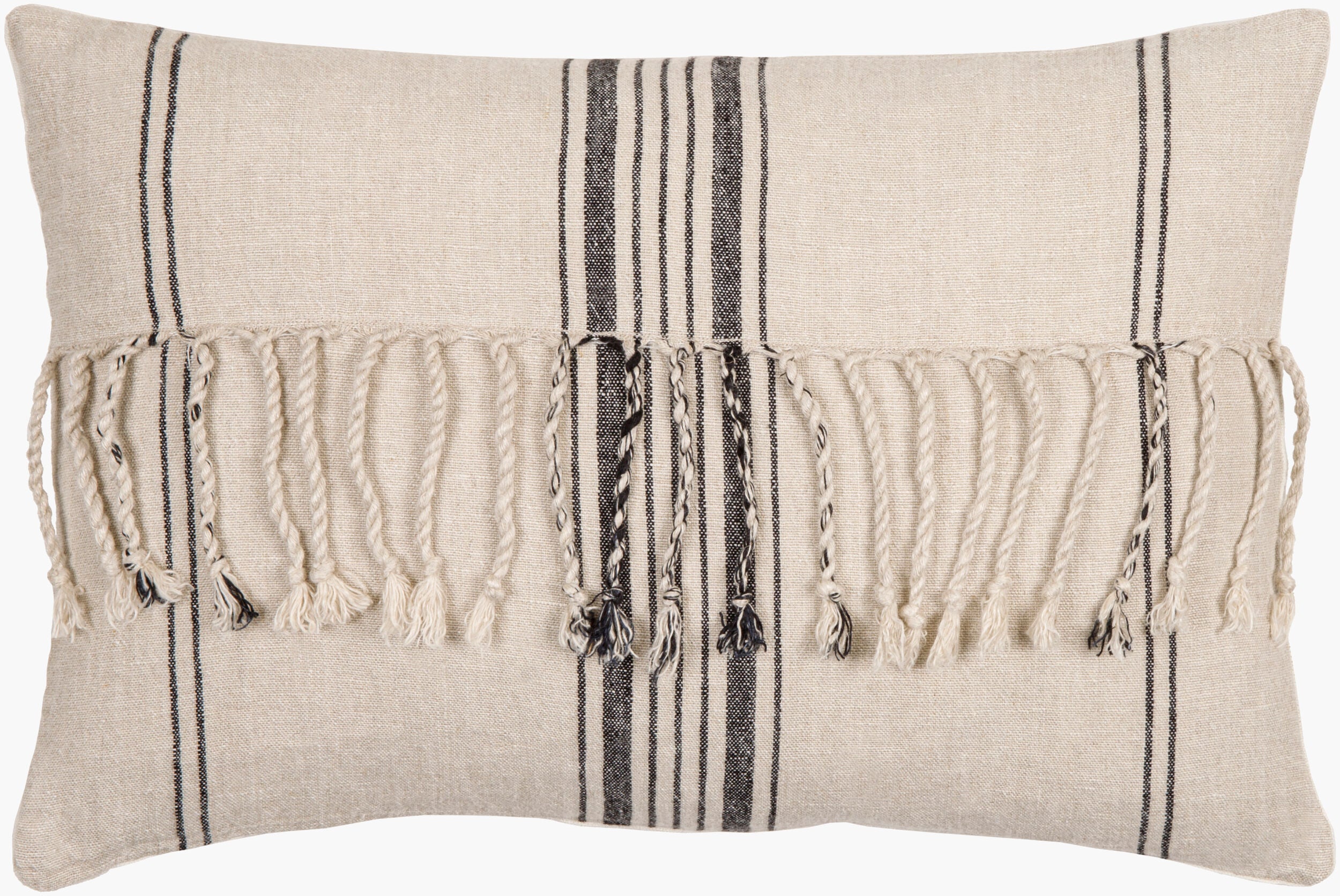 Linen Stripe Embellished Accent Pillow | LSP003