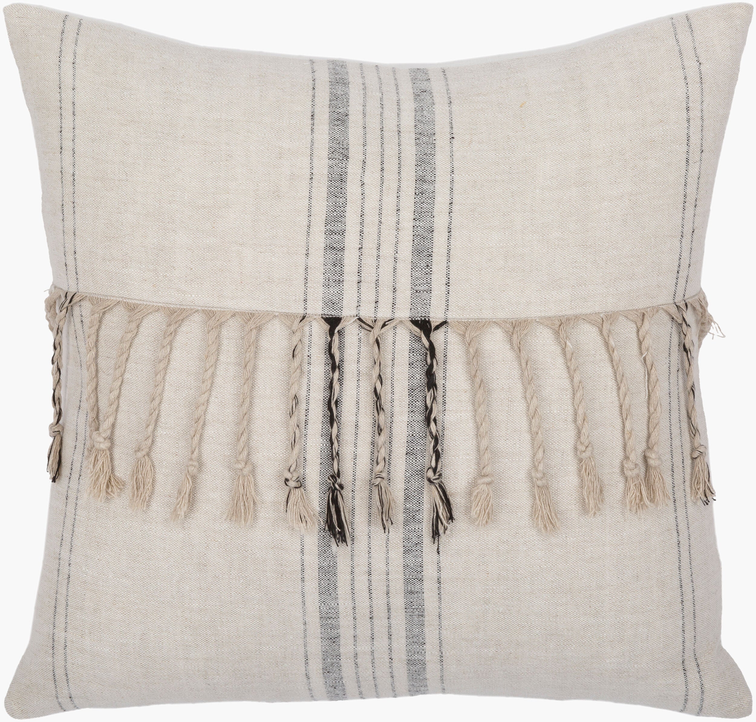 Linen Stripe Embellished Accent Pillow | LSP003