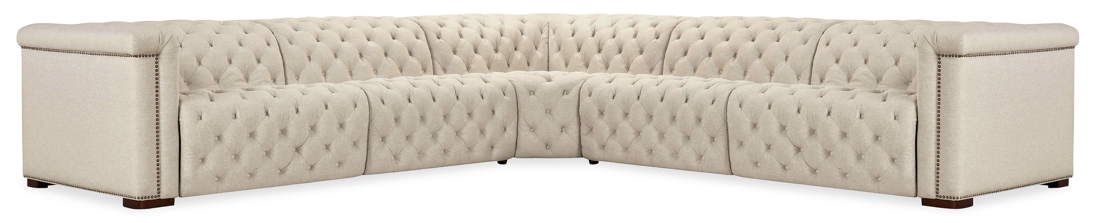 Savion Deux 5 Seat Sectional with Four Power Recliners and Six Power Headrests | Beige