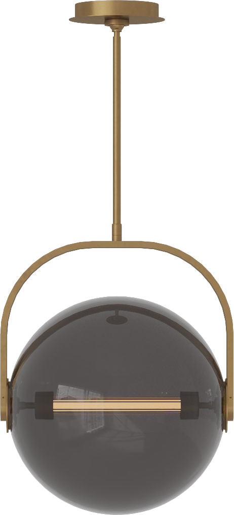 Fues Large Pendant Transparent Smoke Natural Brass 2700K 90 CRI
