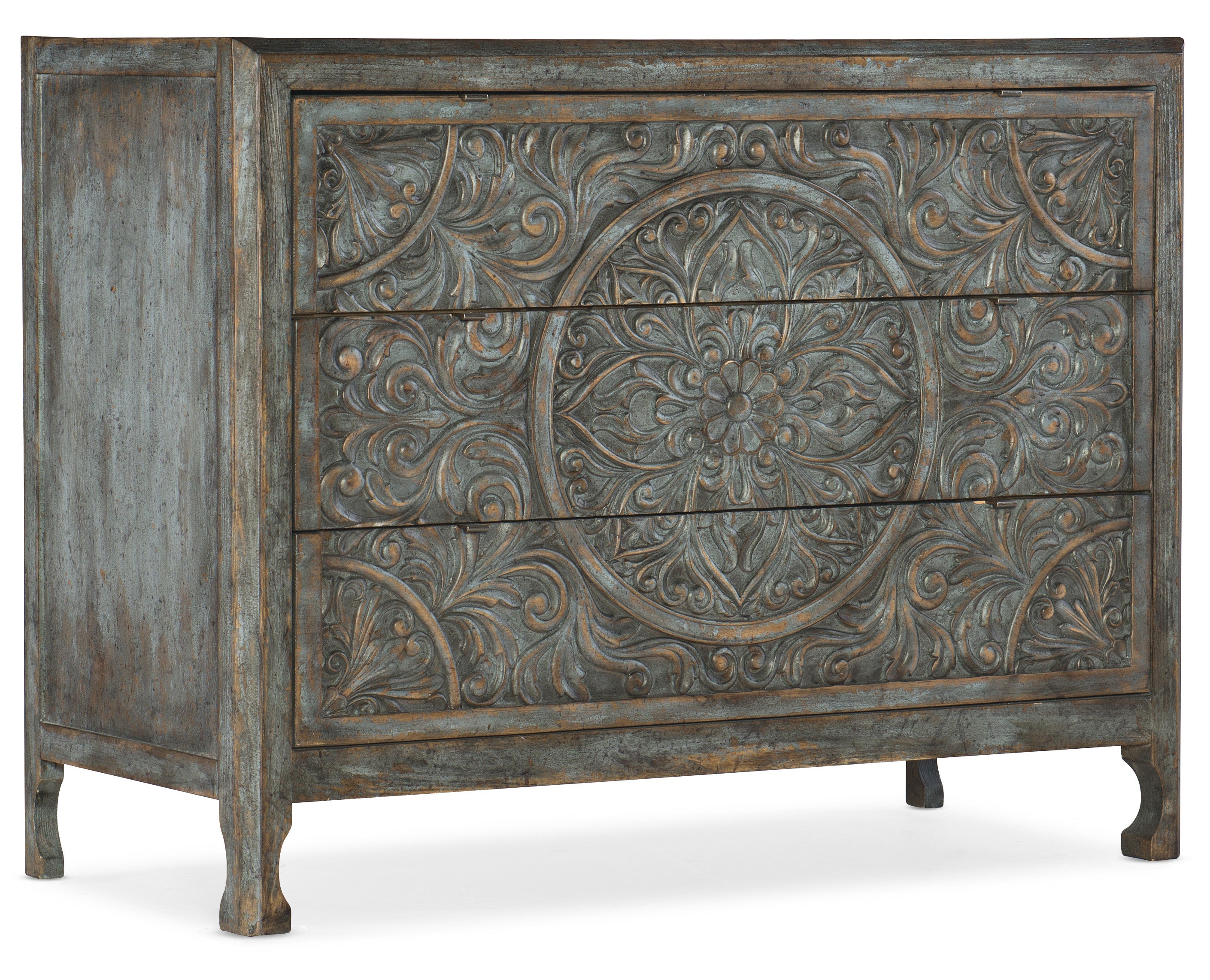 La Grange Lockhart Three-Drawer Accent Chest | Blue Bonnet