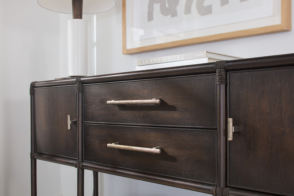 Retreat Pole Rattan Sideboard | Black Sand