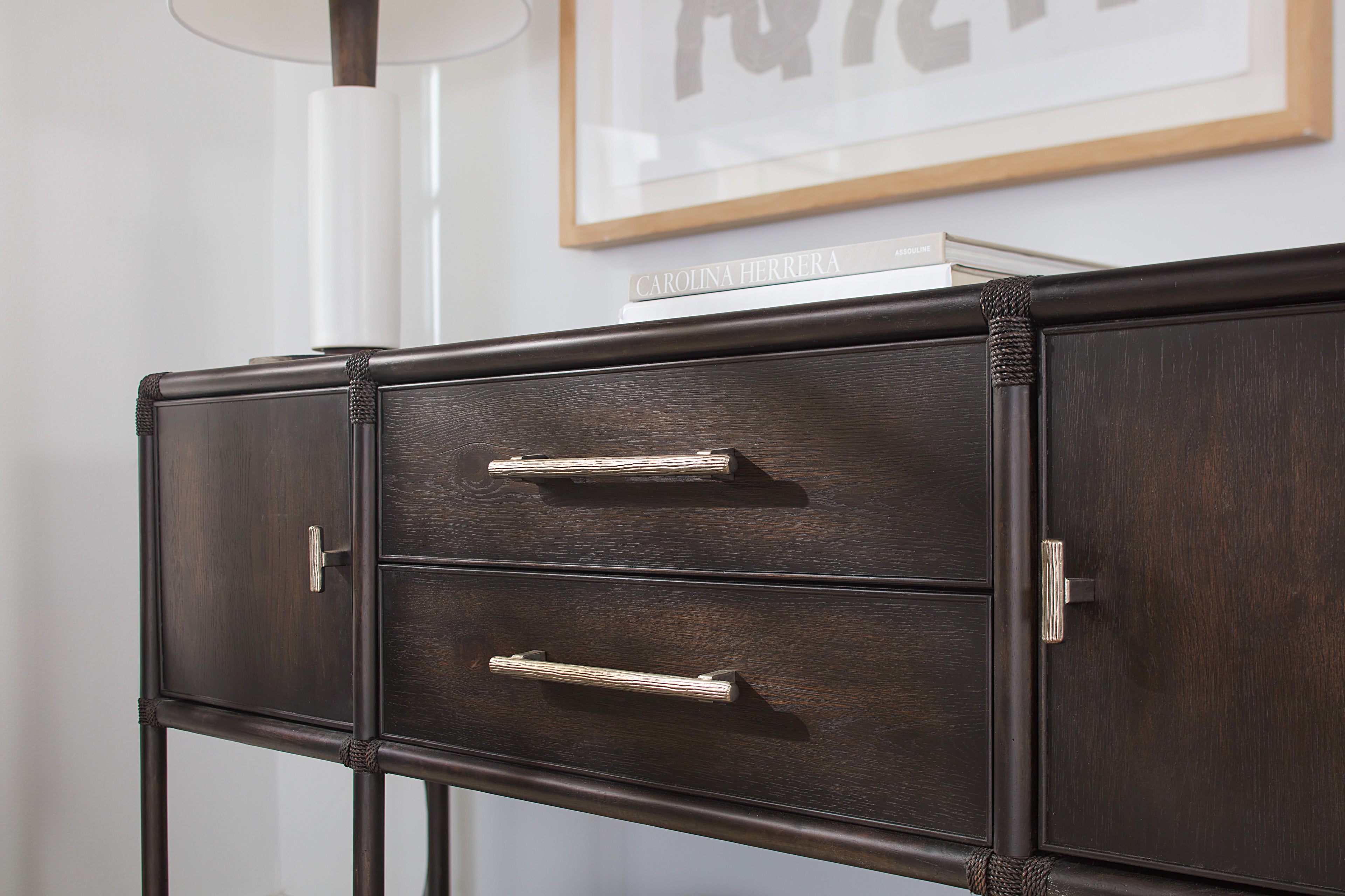 Retreat Pole Rattan Sideboard | Black Sand