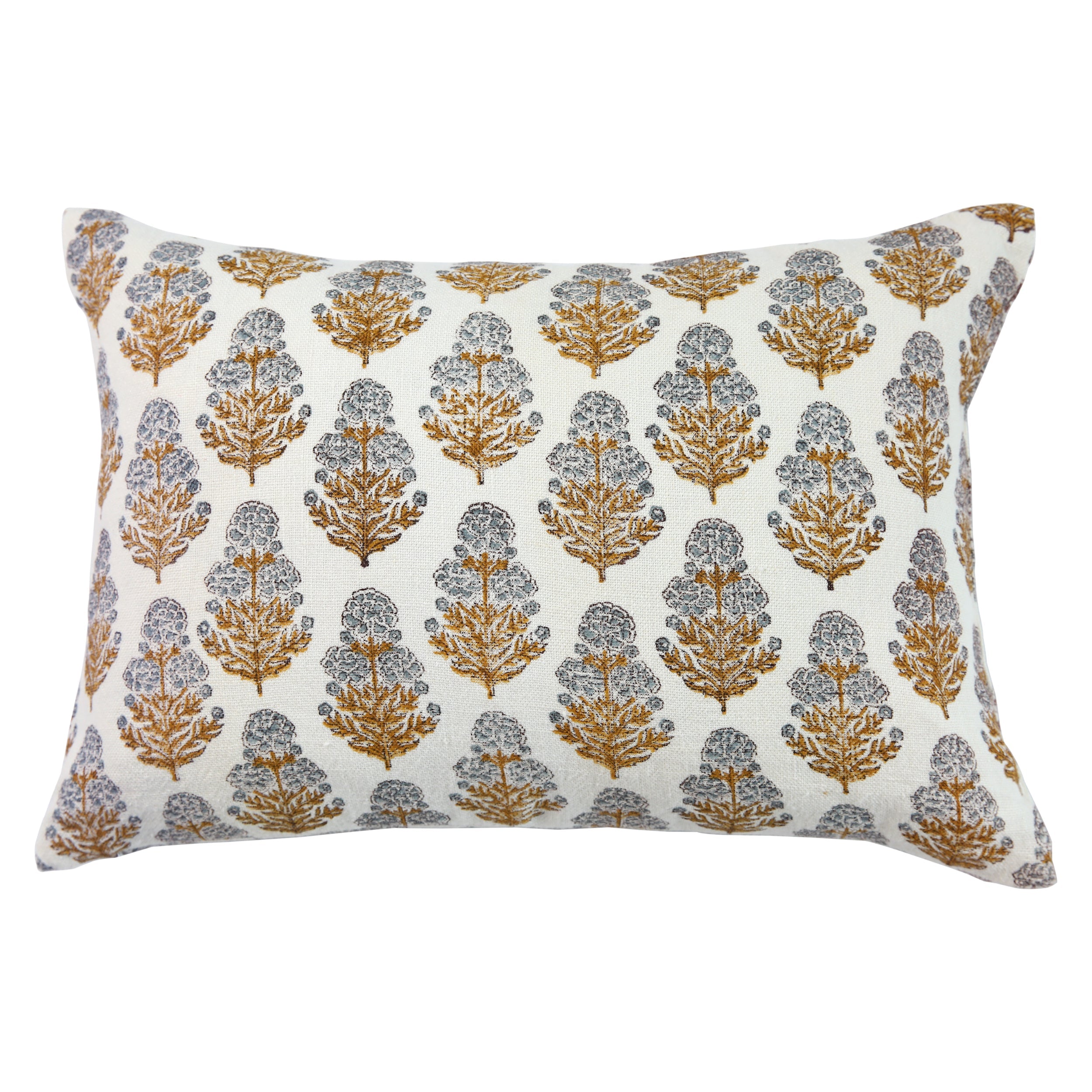 Marigold Mustard on White Pillow