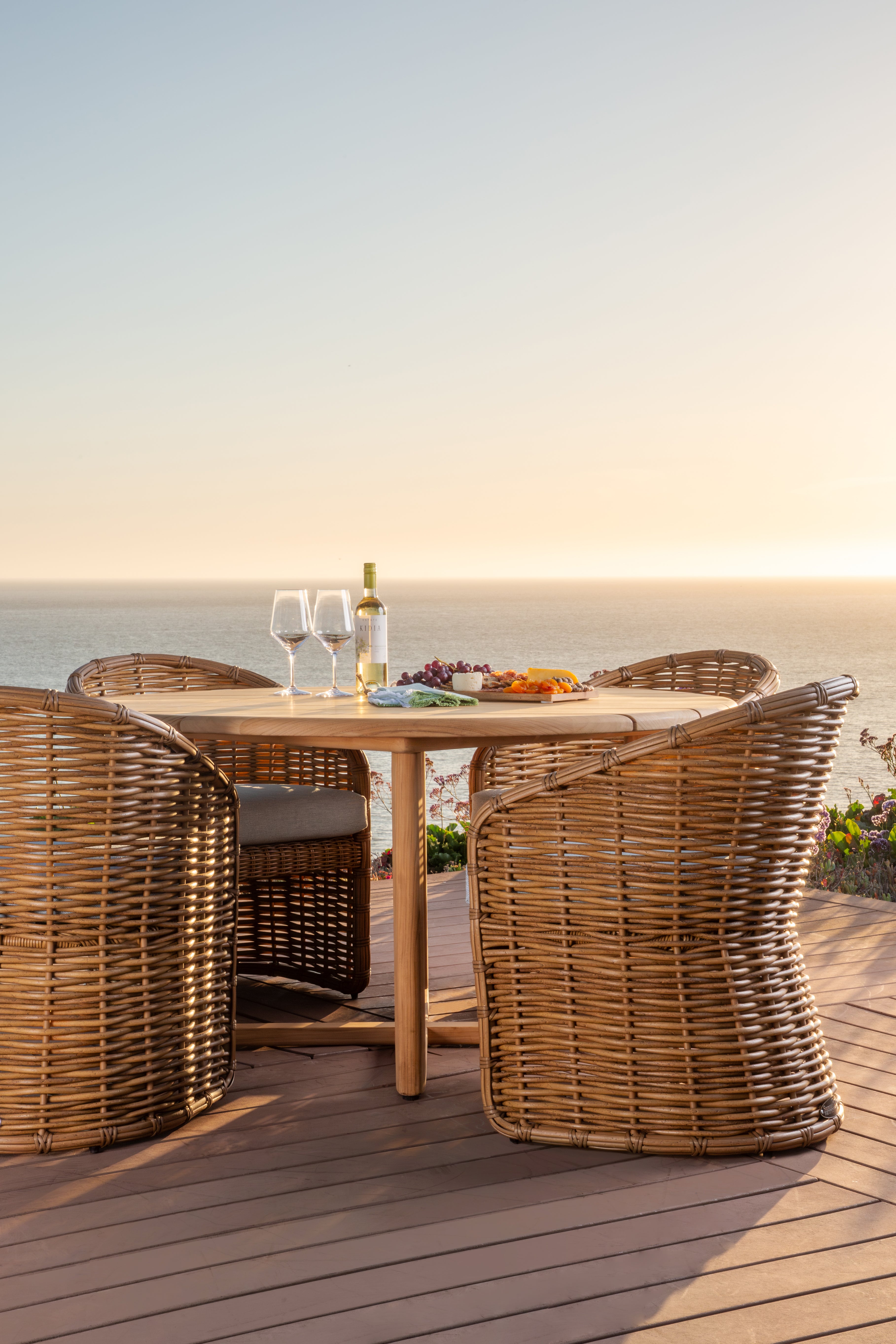 Natural Teak 56" Round Dining Table