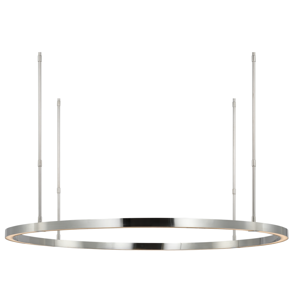 Stagger Ring Large Chandelier polished stainless steel 2700K 90 CRI