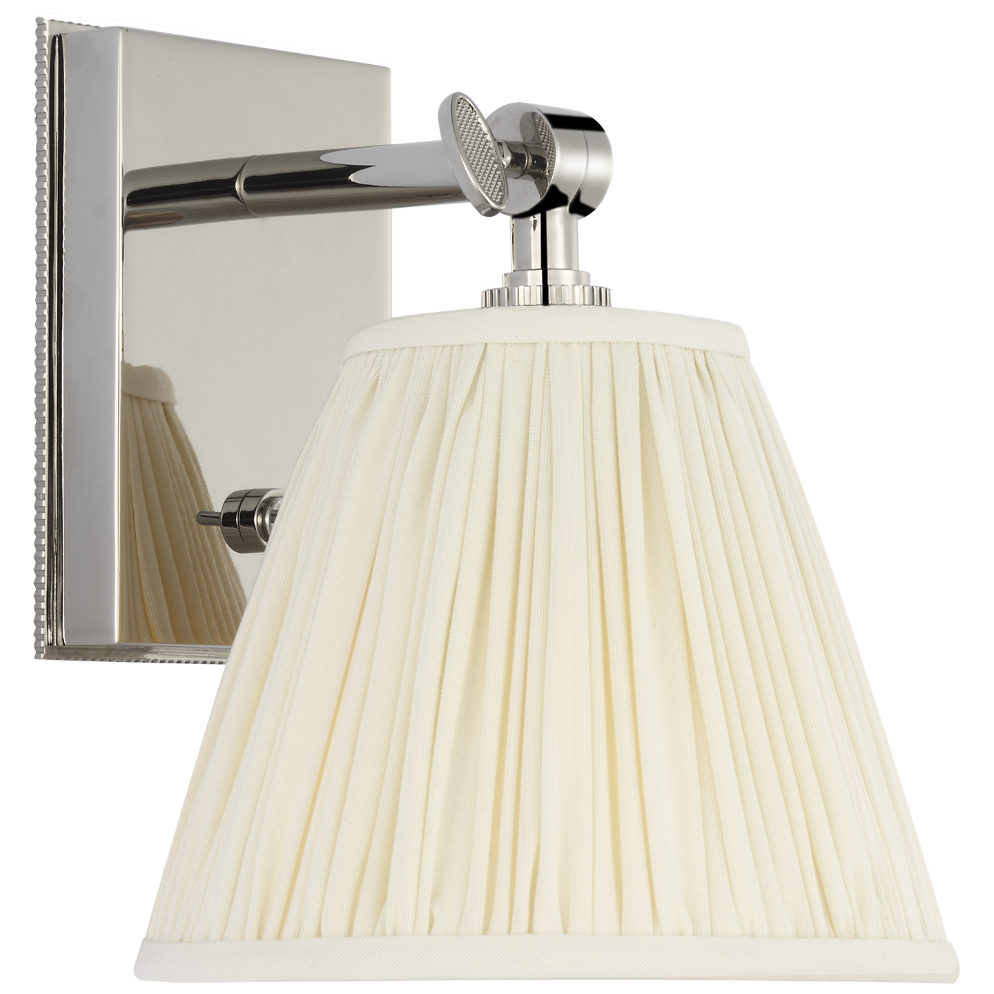 Wimberley Bedside Wall Light | Polished Nickel | Silk Pleated Shade