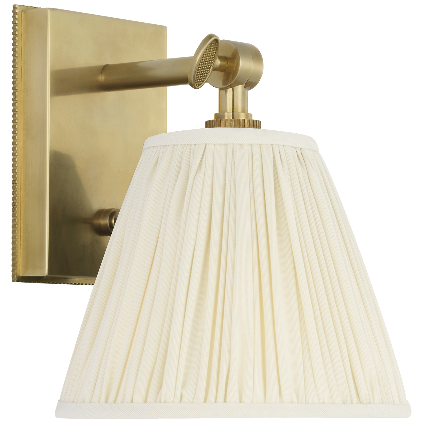Wimberley Bedside Wall Light | Soft Brass | Silk Pleated Shade