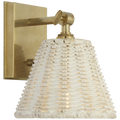 Wimberley Bedside Wall Light | Soft Brass | White Wicker Shade