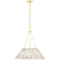 Corinne 24" Wrapped Hanging Shade | Soft Brass | White Wicker Shade