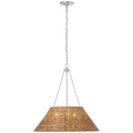 Corinne 24" Woven Hanging Shade | Polished Nickel | Natural Wicker Shade