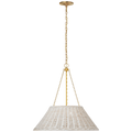 Corinne 24" Woven Hanging Shade | Soft Brass | White Wicker Shade