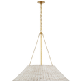 Corinne Extra Large Woven Hanging Shade | Soft Brass | White Wicker Shade